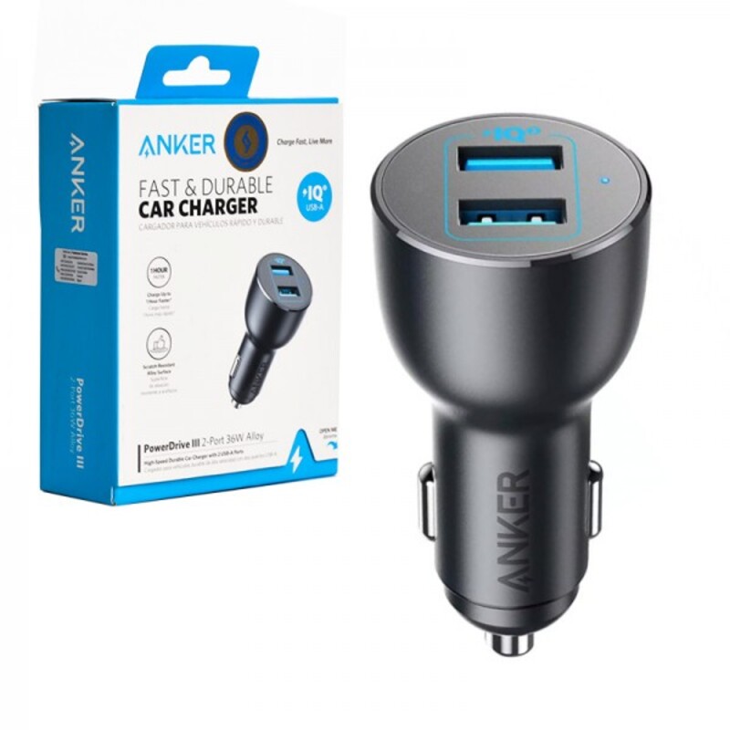 شارژر-فندکی-36-وات-دو-پورت-انکر-anker-مدل-a2729h11